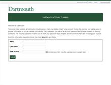 Tablet Screenshot of claim.dartmouth.edu